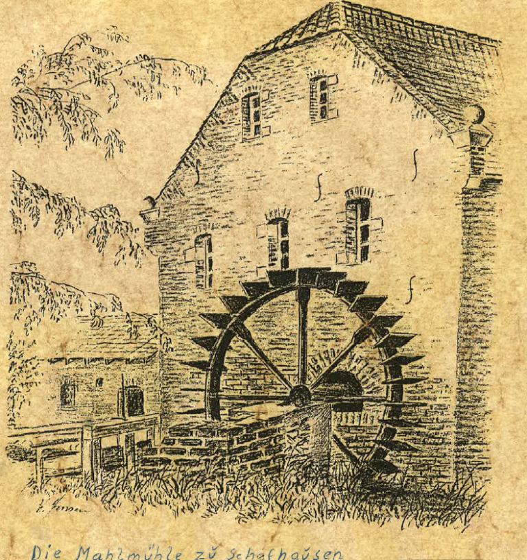 Zeichnung Mühle Schafhausen